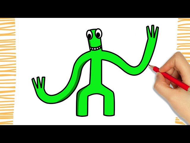 How to Draw GREEN I ROBLOX RAINBOW FRIENDS 